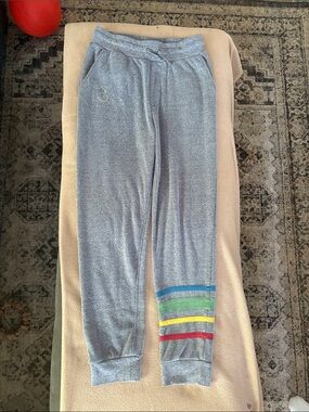 Threads 4 Thought Heather Gray Joggers with Rainbow Stripes